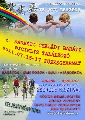 Az I. Sárréti Biciklis Találkozó Programja