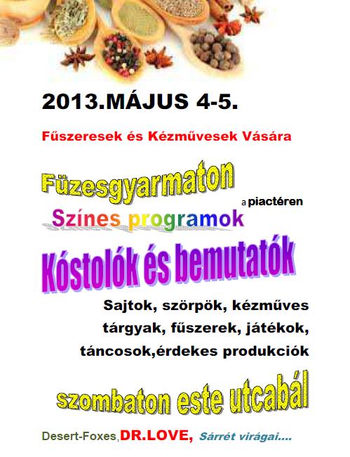 Fűszeresek és Kézművesek Vására - 2013. május 4-5.
